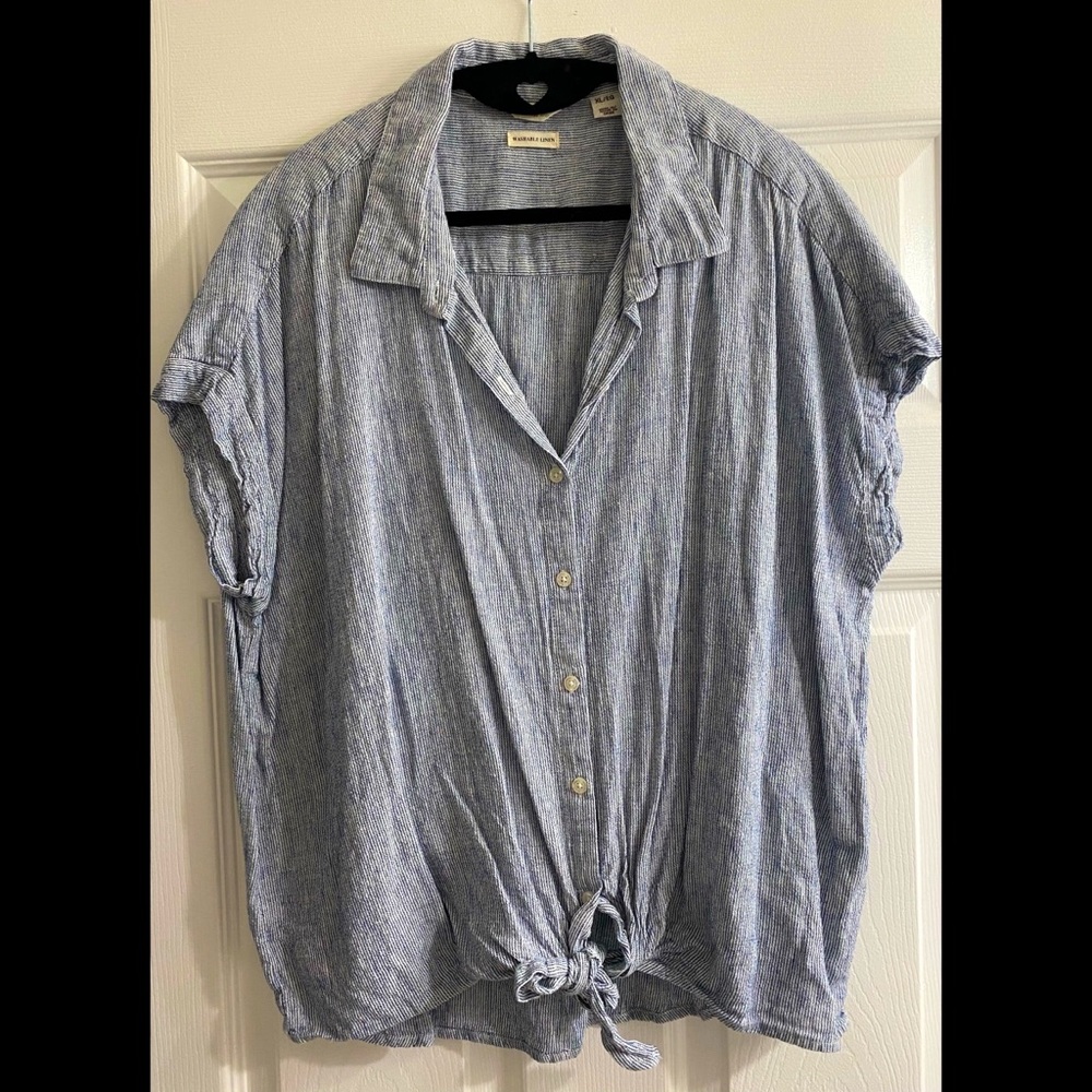 Women’s Tie Front Short Sleeve Top-XLARGE